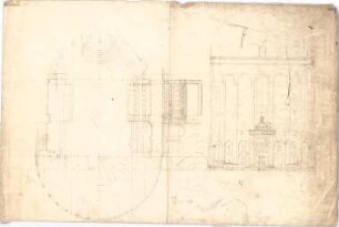 Voit, August von; Kirche - Grundriss, Schnitt