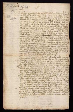 Todesanzeige des Lic. iur. utr. Jakob Hillerus, 1621.