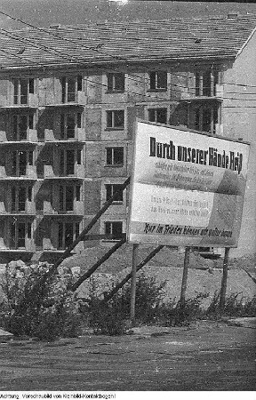 Dresden Striesen. Bau, Januar 1958 - Januar 1959