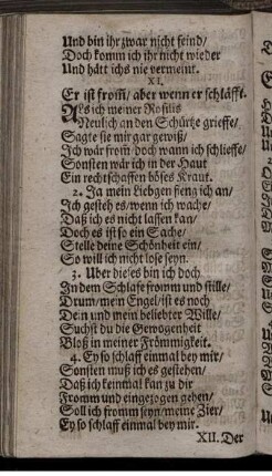 XI. Er ist from[m]/ aber wenn er schläfft