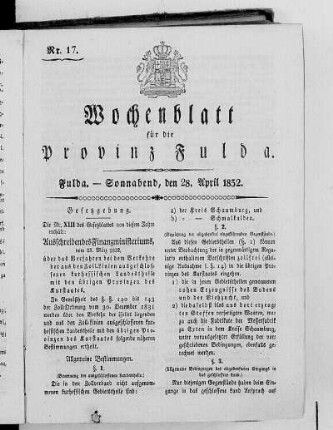 Nr. 17, Ausgabe vom 28. April 1832