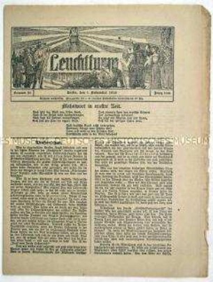 Nachrichtenblatt "Leuchtturm" u.a. mit Meldungen über die Kriegsgegner