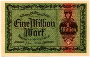 Geldschein / Notgeld, 1 Million Mark, 14.8.1923