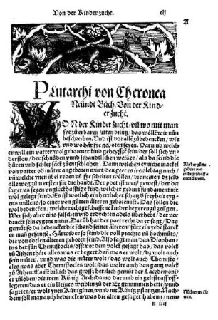 Plutarchi von Cheronea Neündt Büch. Von der Kinder Zucht.