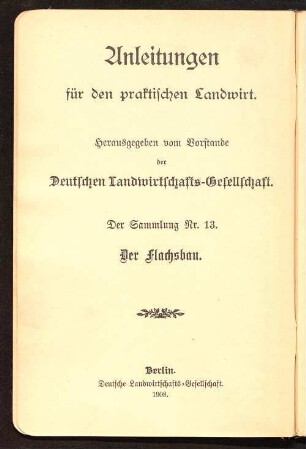 Der Flachsbau