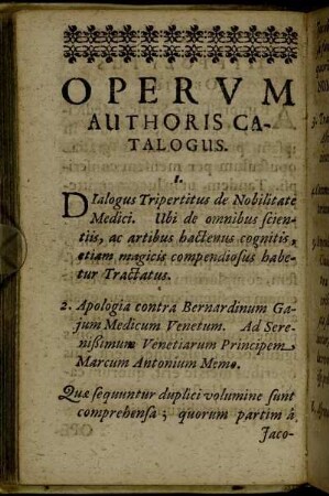 Opervm authoris catalogus