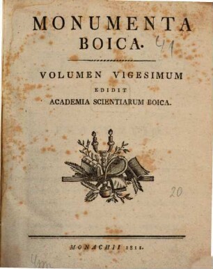 Monumenta Boica, 20. Continuatio Monumentorum Ecclesiae ad D. Virginem