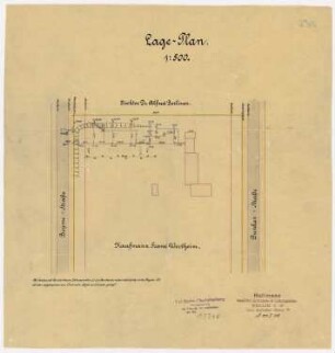Wohnhaus Franz Wertheim, Berlin-Grunewald: Lageplan, 1:500
