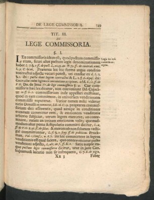 Tit. III. De Lege Commissoria