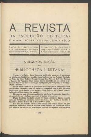A segunda edição da "Bibliotheca Lusitana"