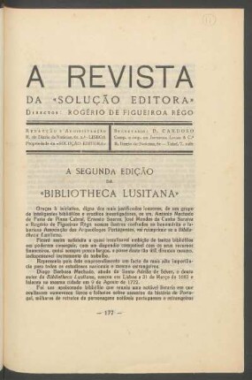 A segunda edição da "Bibliotheca Lusitana"
