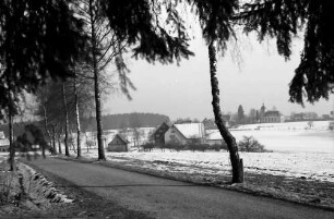 Schömberg: Landstraße mit Birken und Schnee bei Schömberg
