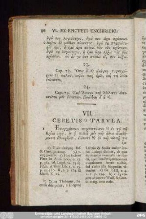VII. Cebetis Tabula.