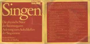 Frederick Husler, Yvonne Rodd- Marling: Singen. Die physische Natur des Stimmorgans. Anleitung zum Aufschliessen der Singstimme