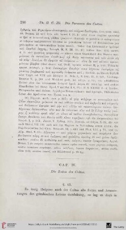 Cap. IV: Die Zeiten des Cultus
