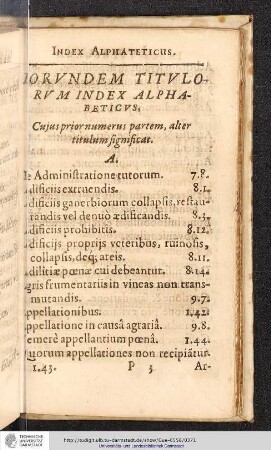 Index Alphabeticus
