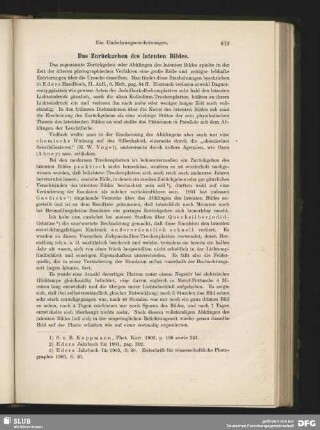 Das Zurückgehen des latenten Bildes