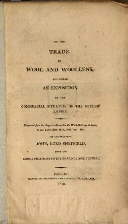 On the trade in wool and woollens