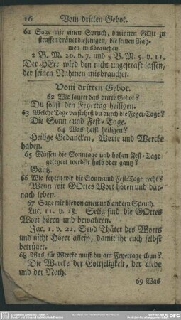 Vom dritten Gebot
