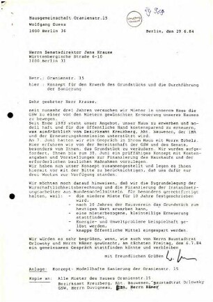 Konzept: Selbsthilfeprojekt Oranienstraße 15