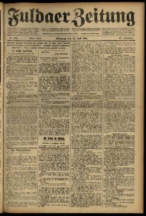 Erste Ausgabe vom Mittwoch, den 19. Juli 1916.