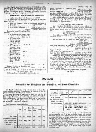 Bericht der Deputation des Magistrats zur Beschaffung der Brenn-Materialien