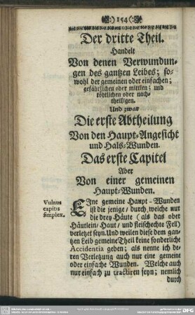 Der dritte Theil. Handelt Von denen Verwundungen des gantzen Leibes; ...