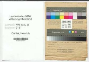 Entnazifizierung Heinrich Oehler , geb. 28.12.1890 (Gastwirt)