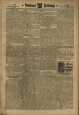 Zweite Ausgabe vom Mittwoch, den 07. September 1910.