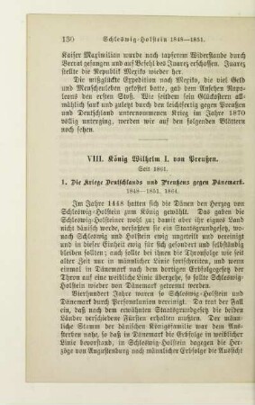 VIII. König Wilhelm I. von Preußen. Seit 1861