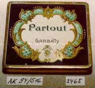 Blechdose für 20 Stück Zigaretten "Partout GARBATY"