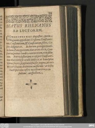 Beatus Rhenanus Ad Lectorem.