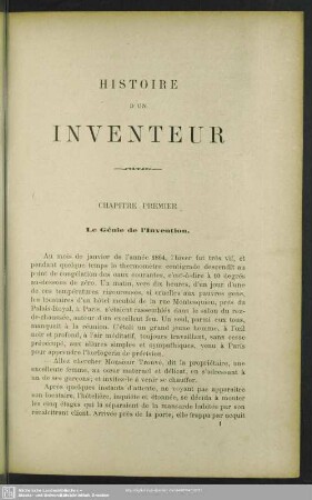 Chapitre Premier. Le Génie de l´Invention