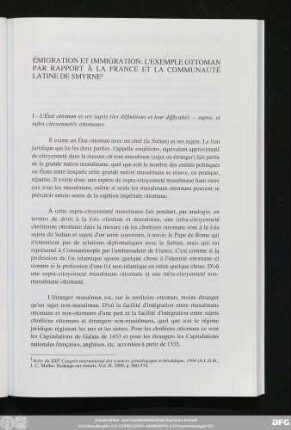Émigration Et Immigration: L'Example Ottoman Par Rapport À La France Et La Communauté Latine De Smyrne