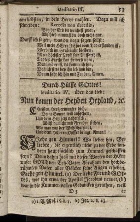 Durch Hülffe Gottes! Meditatio IV.