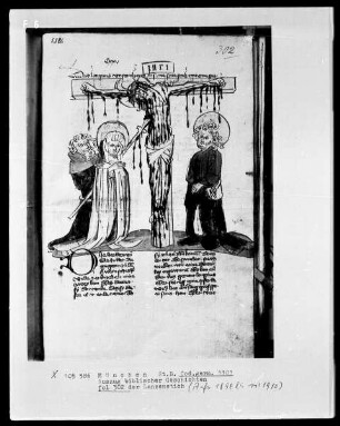 Auszug biblischer Geschichten — Der Lanzenstich, Folio 302recto