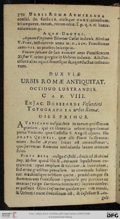 Dux viæ urbis Romæ antiquitat. Dies primus