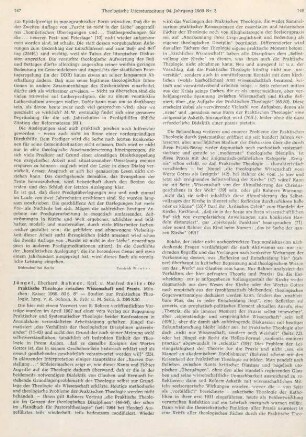 147-149 [Rezension] Jüngel, Eberhard, Die Praktische Theologie zwischen Wissenschaft und Praxis