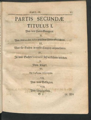 Partis Secundae.