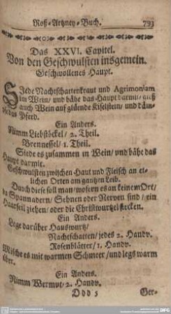 Das XXVI. Capitel. Von den Geschwulsten insgemein.