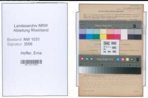 Entnazifizierung Erna Hoffer , geb. 10.07.1902 ()