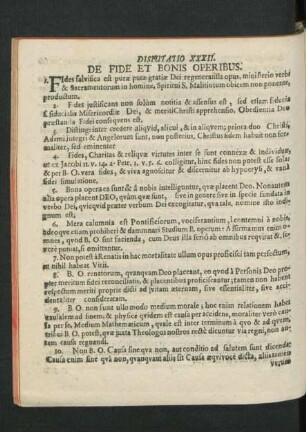 Disputatio XXXII. De Fide Et Bonis Operibus.