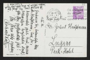 Brief von Richard Katz an Gerhart Hauptmann und Margarete Hauptmann