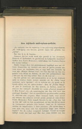 Een Atjèhsch anti-opium-gedicht.