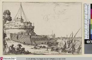 [Engelsburg und Engelsbrücke in Rom; Le château et le pont Saint-Ange, à Rome; Castel Sant'Angelo and Ponte Sant'Angelo in Rome]