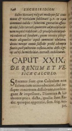 Caput XXIX. De Renum Et Vesicae Calculo