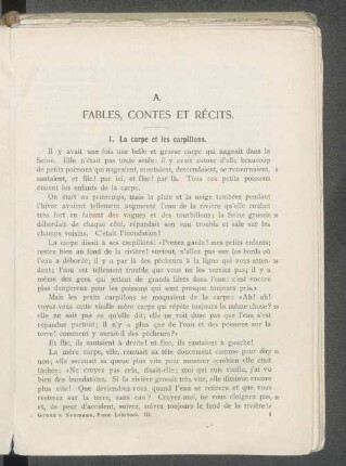 A. Fables, Contes et Récits.