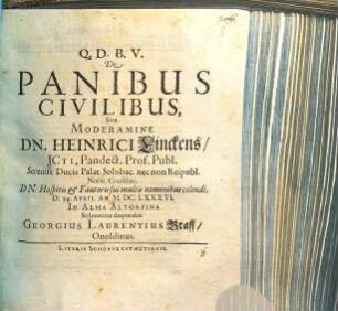 De Panibus Civilibus