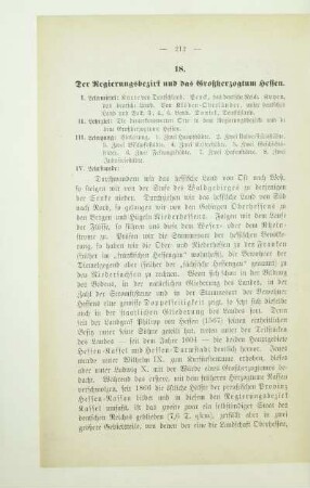 18. Der Regierungsbezirk und das Großherzogtum Hessen