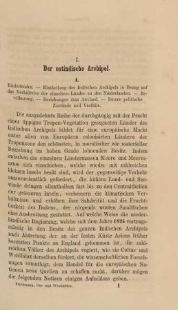 I. Der ostindische Archipel
